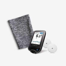 Load image into Gallery viewer, charcoal bicep band pictured with T1D device
