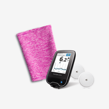 Load image into Gallery viewer, hot pink bicep band pictured with T1D device
