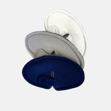 Load image into Gallery viewer, navy, ivory and gray oval trach pads
